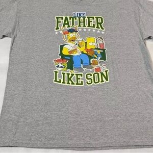 Gray Mens Like Father  like son Simpson Print t shirt
